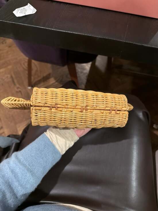 Cult Gaia Elsa Wavy Rattan Clutch Bag in Natural BRAND NEW Fast 2Ship inbox - Picture 14 of 15